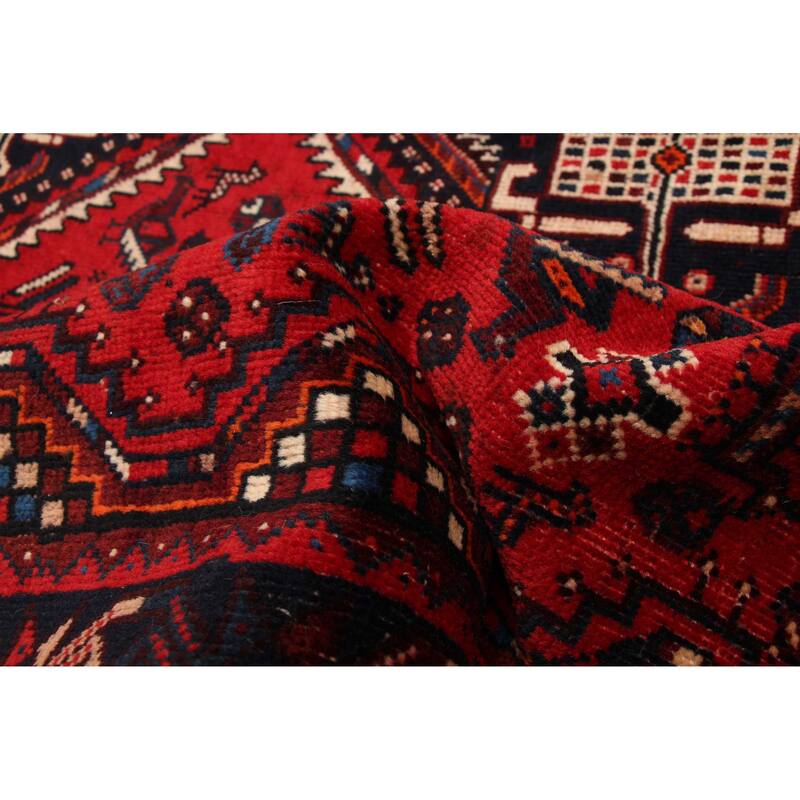 ECARPETGALLERY Hand-knotted Melis Vintage Red Wool Rug - 4'11 x 7'0