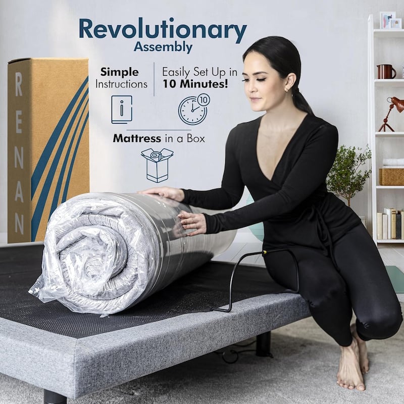 Renanim Hybrid Foam Mattress-in-a-Box, Cooler Sleep, Breathable, Supportive, Pressure Relief