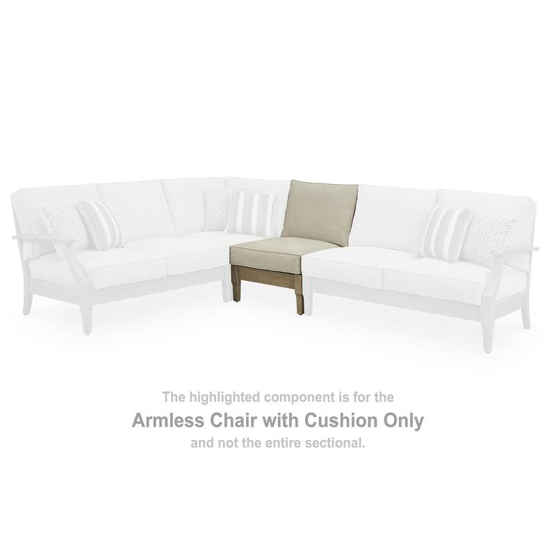 Signature Design by Ashley Clare View Light Brown/Beige 4-Piece Outdoor Sectional - 89"W x 115"D x 36"H