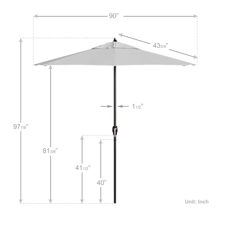 North Bend 7.5 Crank Lift Auto Tilt Patio Umbrella with Outdoor Rated Olefin Fabric by Havenside Home