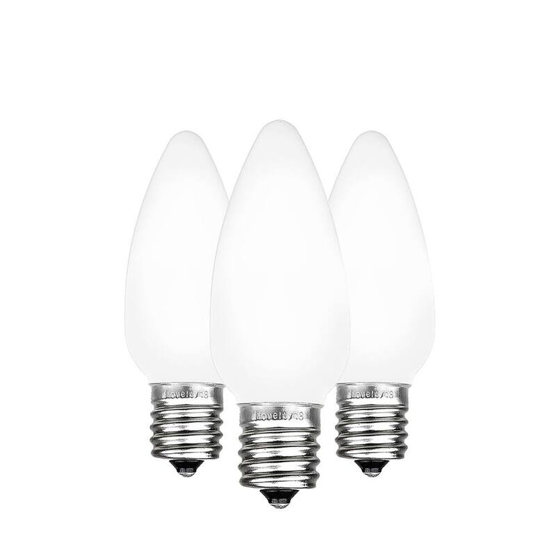 25 Pack C7 LED Plastic Ceramic Outdoor Christmas Replacement Bulbs, Multi - White