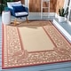 preview thumbnail 93 of 99, SAFAVIEH Courtyard Abaco Floral Border Indoor/ Outdoor Area Rug 4' x 5'7" - Natural/Red