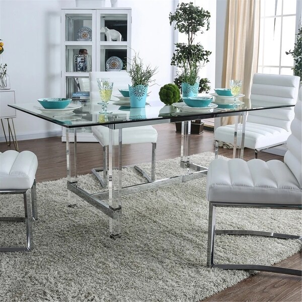 Silver orchid falconetti acrylic and glass dining table new arrivals