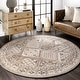 preview thumbnail 38 of 52, Nuloom Becca Traditional Tiled Area Rug Taupe - Round - 4' x 4'