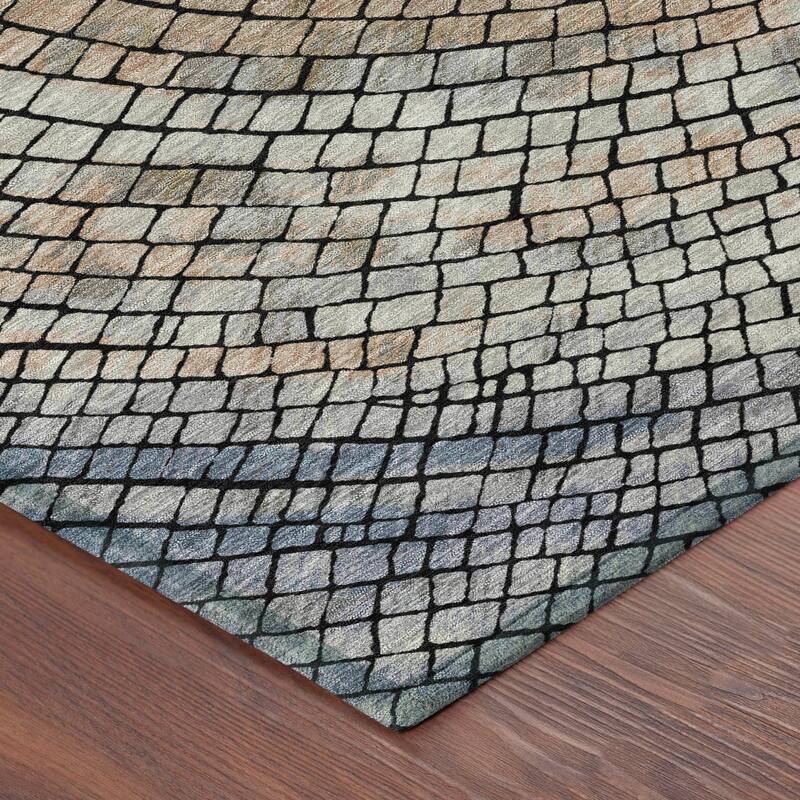 Machine Washable Indoor/ Outdoor Mosaic Rome Chantille Rug