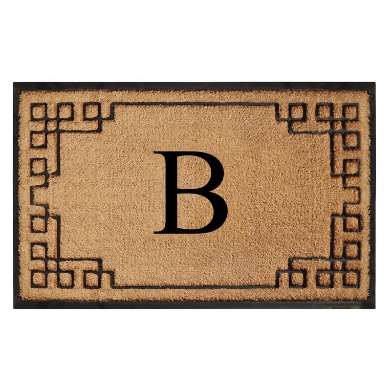 A1HC Natural Coir & Rubber Door Mat, Heavy Duty, Dirt Trapping, Long-Lasting Entrance Doormats,Thick & Durable Outdoor Entry Mat - 36" X 72" - B