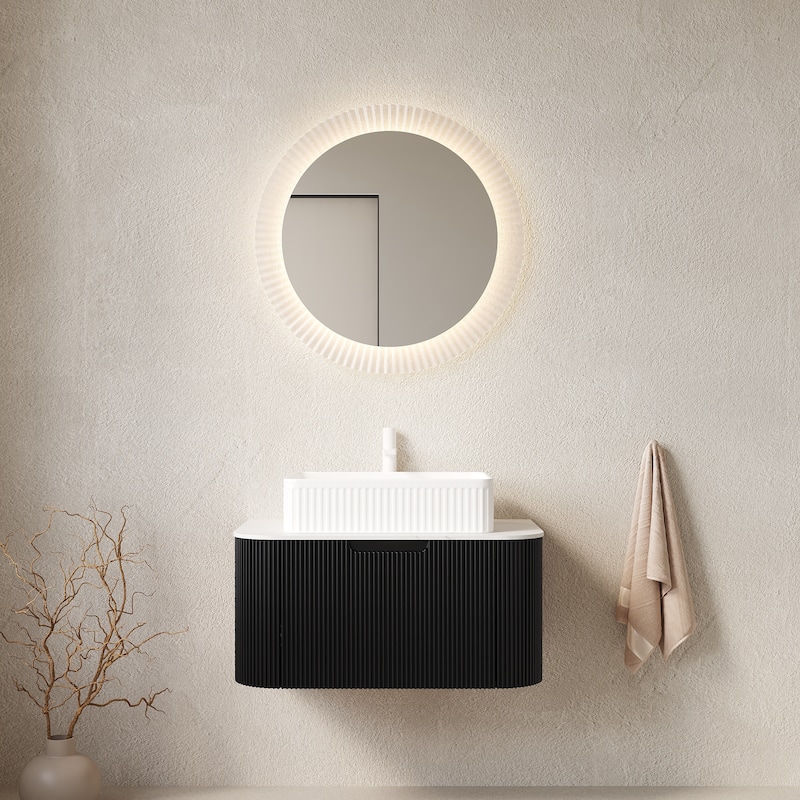 Wall-Mounted Floating Bathroom Vanity with Sink