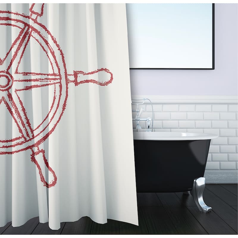 Large Ship Wheel Shower Curtain