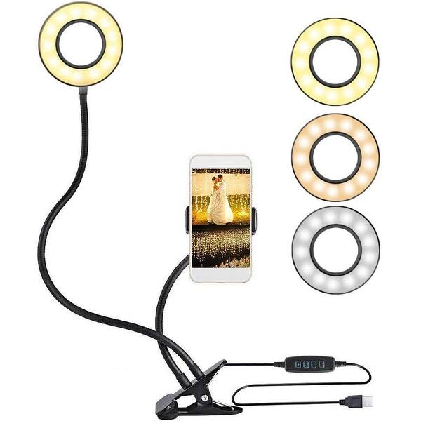 Shop 3 5 Inch Usb Powered Portable Mini Led Ring Light By Indigi Dimmable Led Desk Lamp Adjustable Controls Inline Overstock 31838483