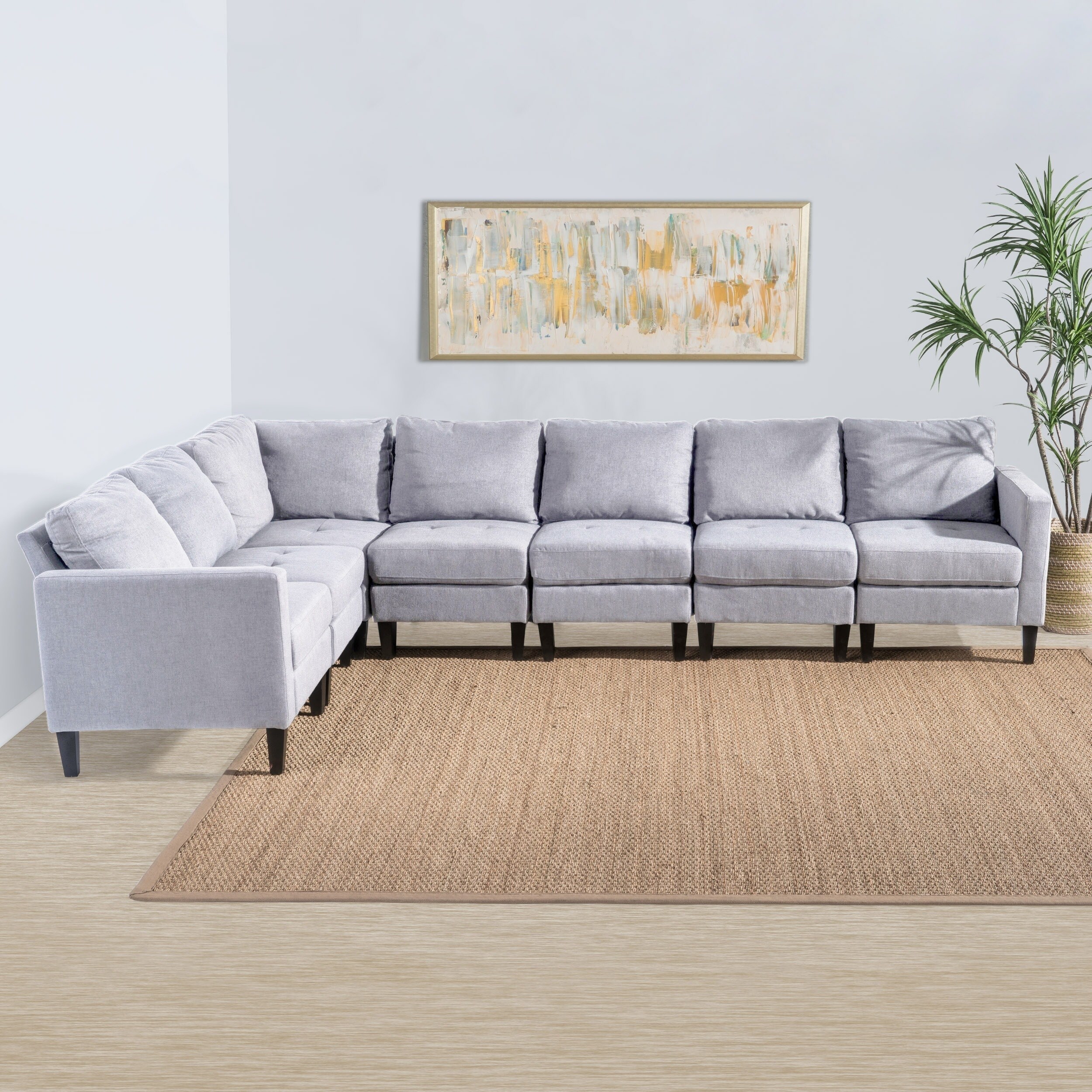 Shop Zahra 7 Piece Fabric Sectional Sofa Set By Christopher Knight