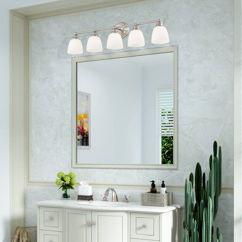Livex Lighting 5-Light Brushed Nickel Bath Vanity, 13665-91 - 34" W 9" H 6.5" EXT