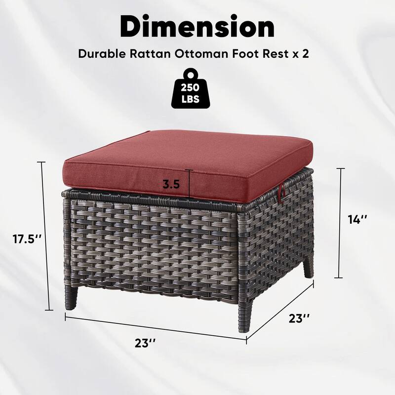 Outdoor Patio Ottoman for Swivel Chairs