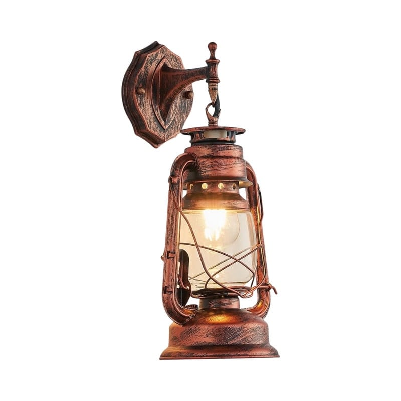 Farmhouse wall sconce anti copper wall lighting glass, iron bulb wall lamp