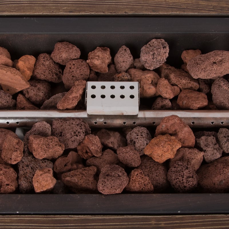 Mariot 48" L x 31" H 50'000 BTU Outdoor Propane Fire Pit Table with Glass Guard and Lava Rocks