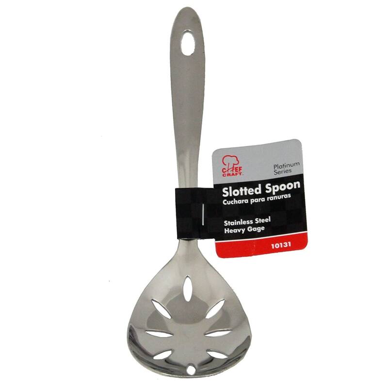 Chef Craft 9.5" Stainless Steel Slotted Serving Spoon with Sleek Mirror Finish