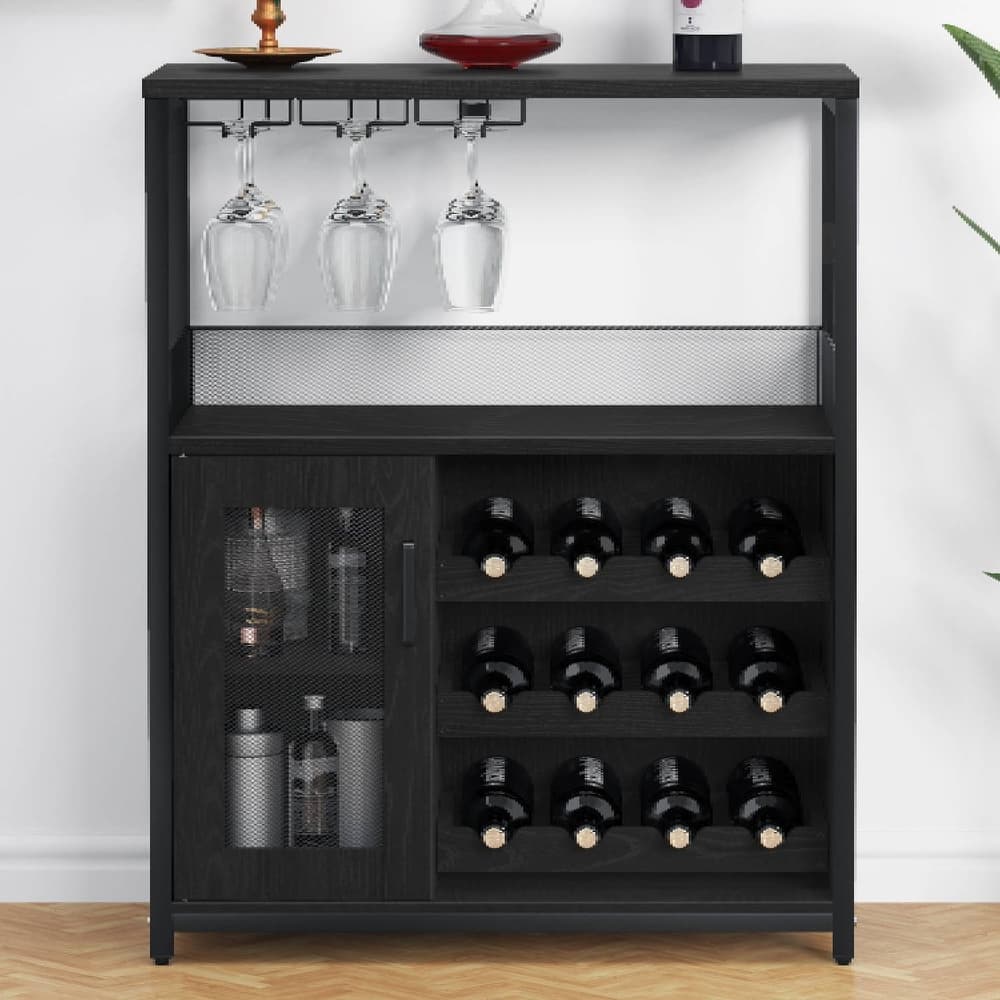 Modern Wine Bar Cabinet with Glass Holder