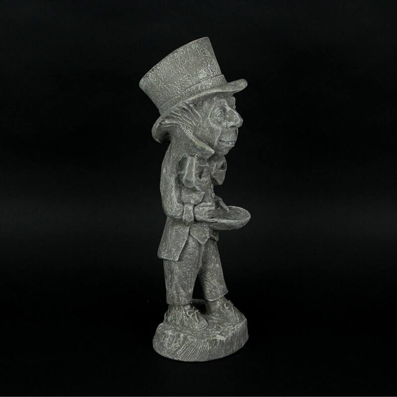 Alice In Wonderland White & Mad Hatter Cement Statue (Set Of 3) - 19.75 X 6 X 7 inches