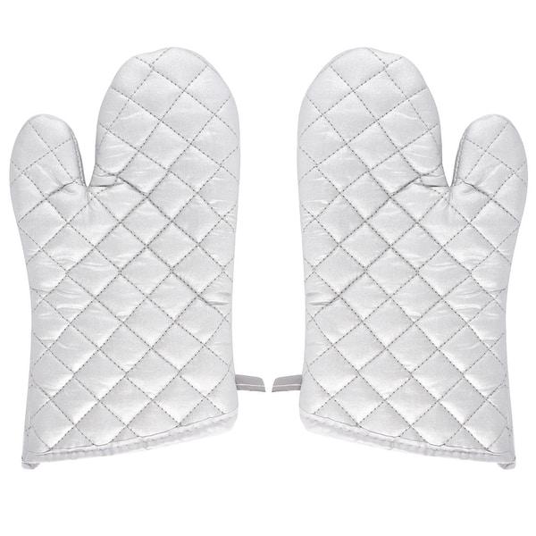 Bakery Heat Resistance Baking Insulated Oven Gloves Pair Silver White -  10.6 x 5.9 x 2(L*W*H) - Bed Bath & Beyond - 18440479