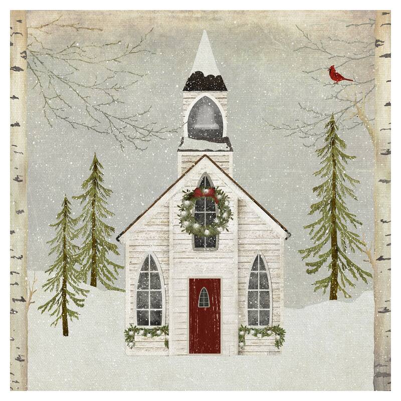 Snow Church by Beth Albert Canvas Art Print