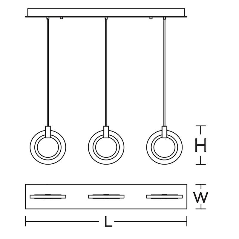AFX HLOP08LAJUDLNR3 Halo 36" Wide LED Multi Light Pendant