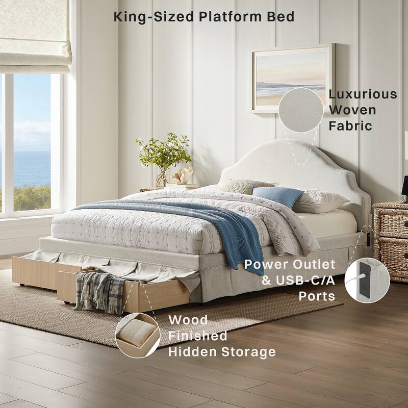 Canton Upholstered Queen Size Storage Bed