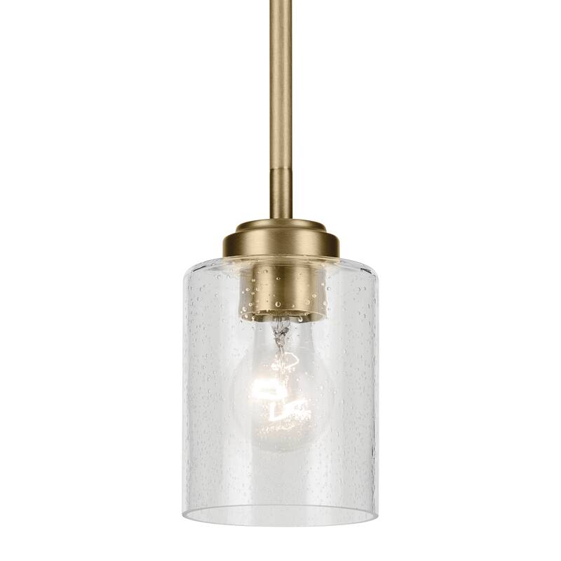 Kichler Lighting Winslow 1-Light Natural Brass Mini Pendant Light - 7.25