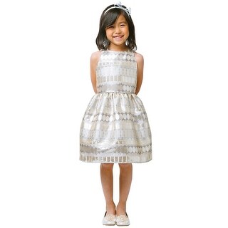 Shop Sweet Kids Girls Champagne Metallic Jacquard Christmas Dress