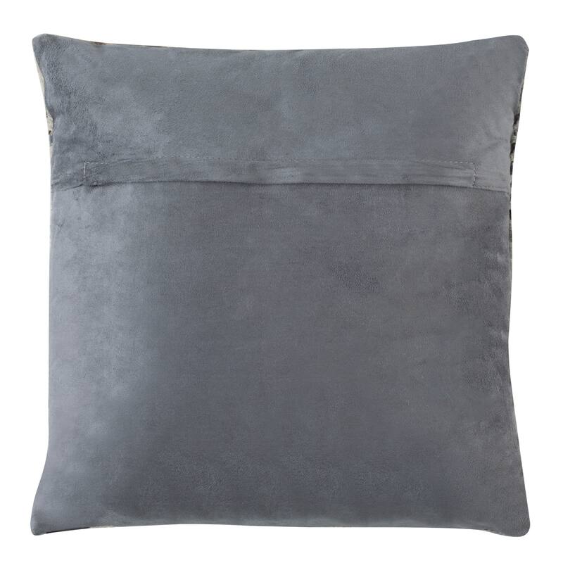 SAFAVIEH Palm White/ Grey Cowhide 18-inch Decorative Pillow