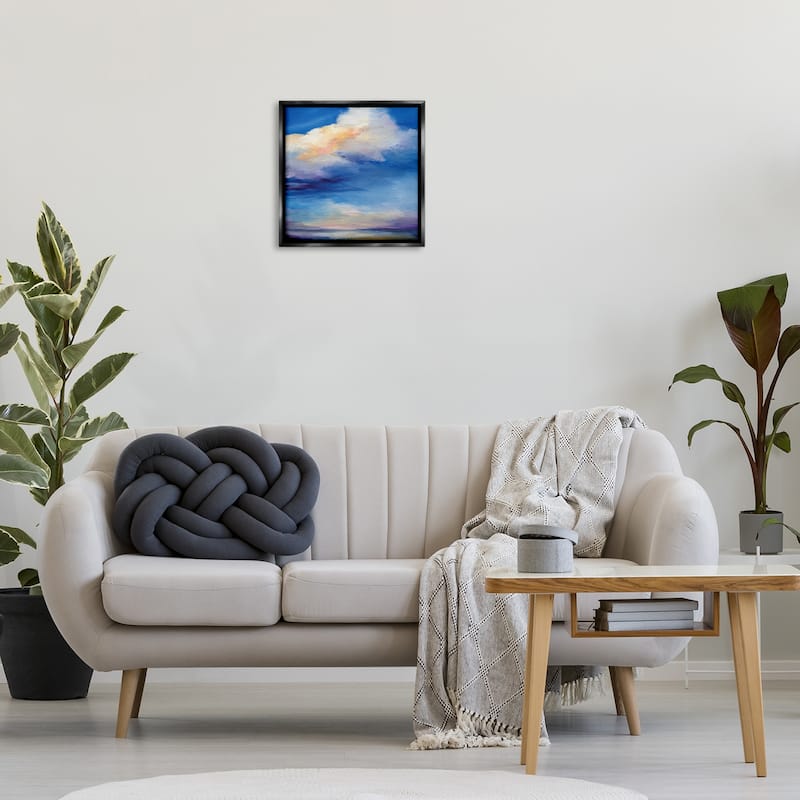 Stupell Pastel Clouds in Vivid Sky Framed Floater Canvas Wall Art Design By Karen Hale