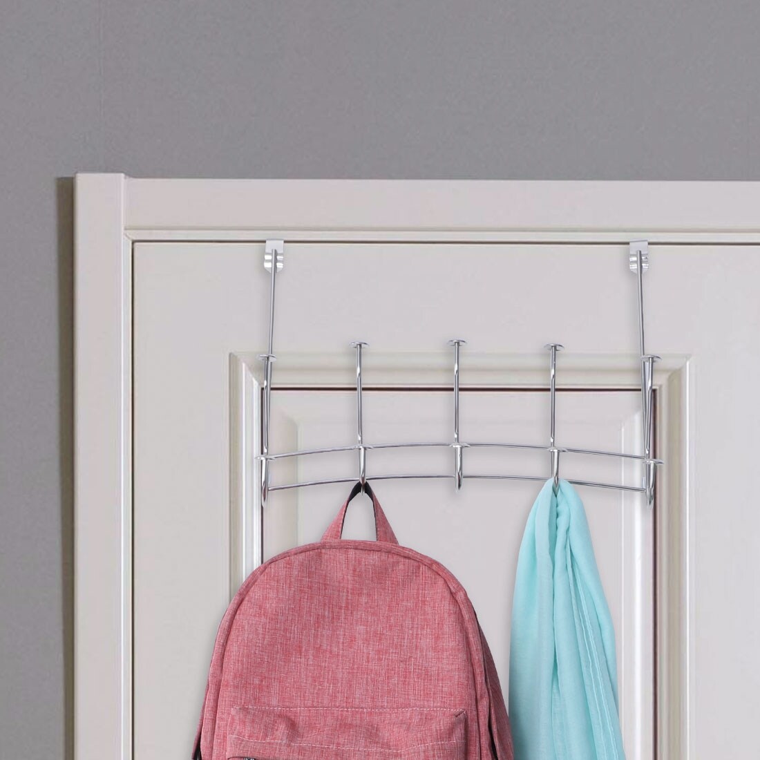 Shop Over The Door Hook Rack Stainless Steel 5 Hooks Cloth Hanger