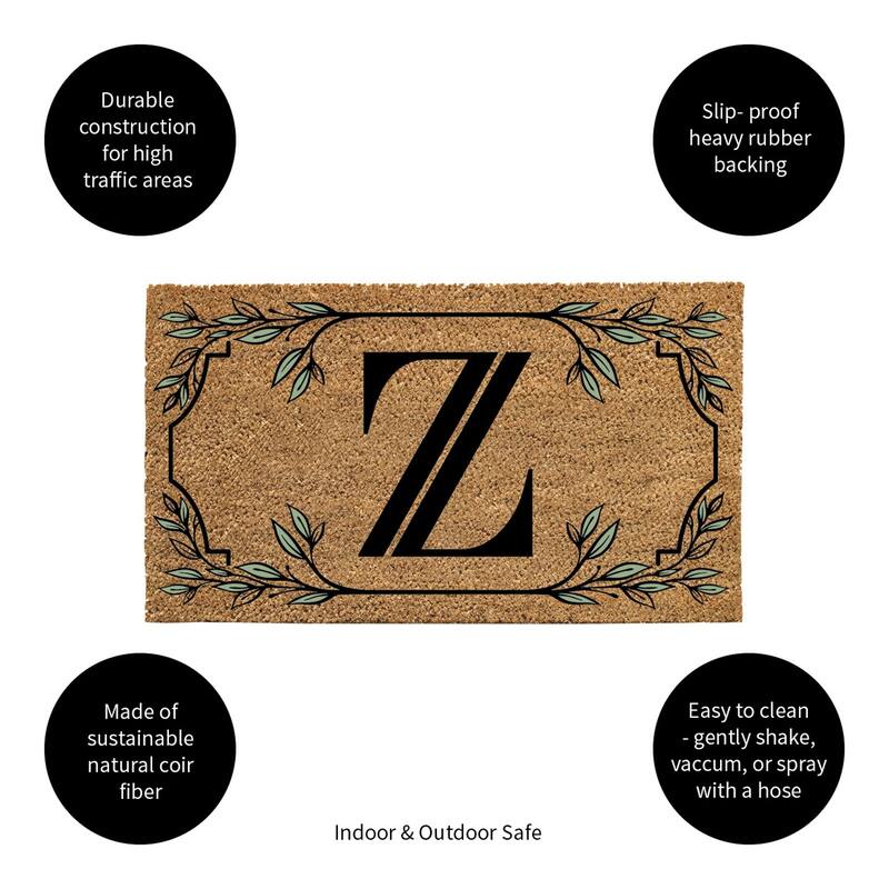 28 in. x 16 in. Monogram Coir Mat, Letter "Z"