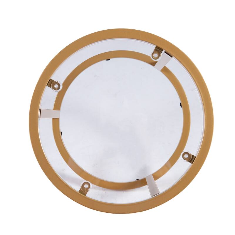 SEI Furniture Grant Gold 2-Piece Round Nesting Side Table Set with Glass Tops