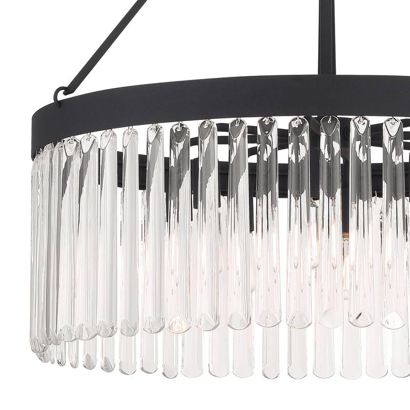 Emory 8 Light Black Forged Chandelier - 24''W x 24.75''H