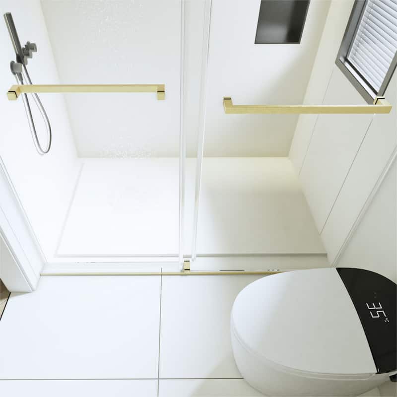 56-60"W x 76"H Frameless Double Sliding Shower Door