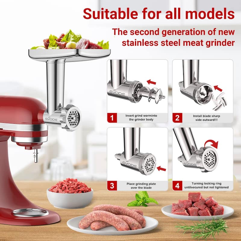 Stainless Steel Food Grinder Attachment Accessories for KitchenAid