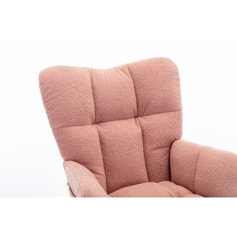 Fabric Rocking Chair With Adjustable Footrest