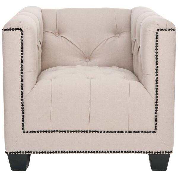 slide 2 of 5, SAFAVIEH Majesty Beige Club Chair - 32.3"x33.9"x28.9"
