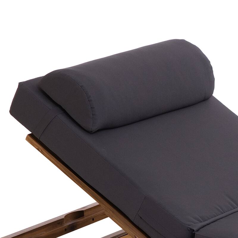 Roomfitters 78.8" Outdoor Patio Chaise Lounge Chair with Adjustable Backrest and Side Table for Poolside & Garden