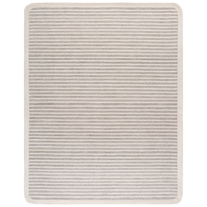 SAFAVIEH Handmade Ebony Sawako Wool Rug - 8' x 10' - Grey/Ivory