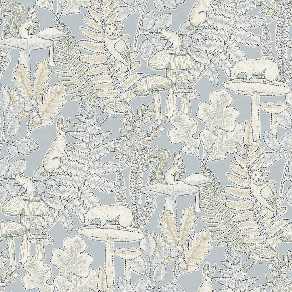 Chesapeake Holt Light Blue Woodland Wallpaper