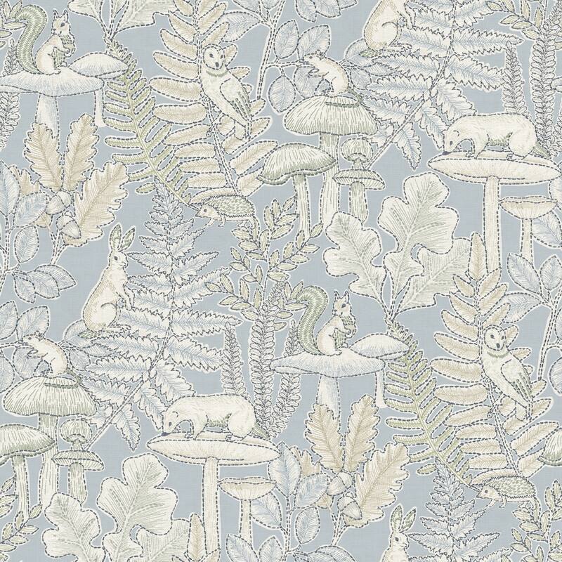 Chesapeake Holt Light Blue Woodland Wallpaper