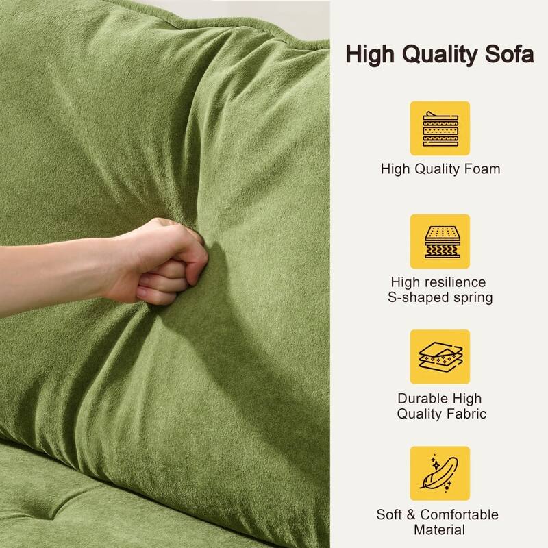 Modern 103" Comfortable Deep Seated Sofa Couch with 4 Pillows