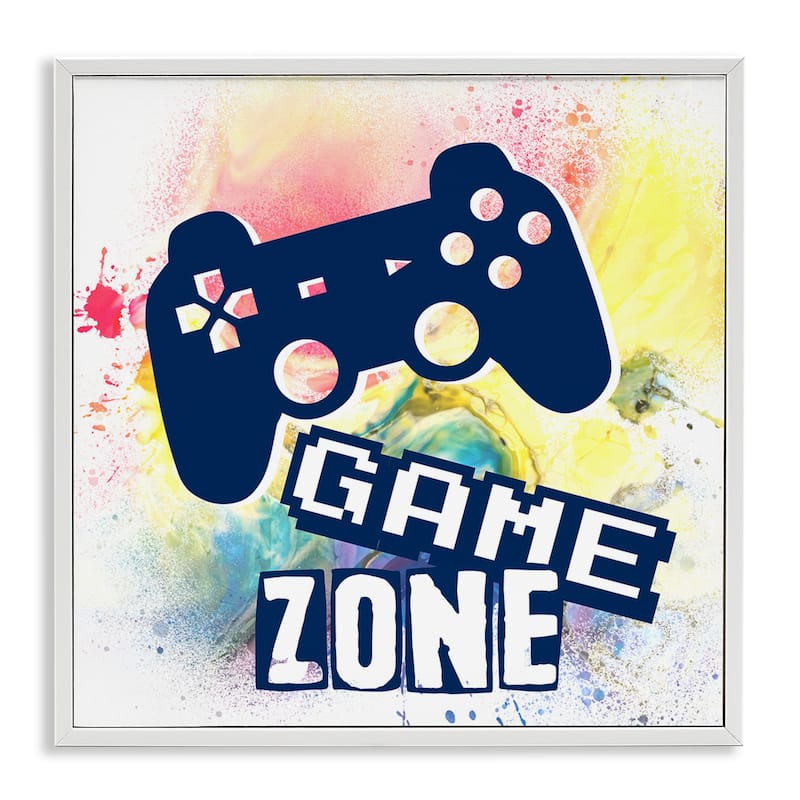 Stupell Game Zone on Modern Splatter Framed Giclee Art Design By Marcus Prime - 17 x 17 - White