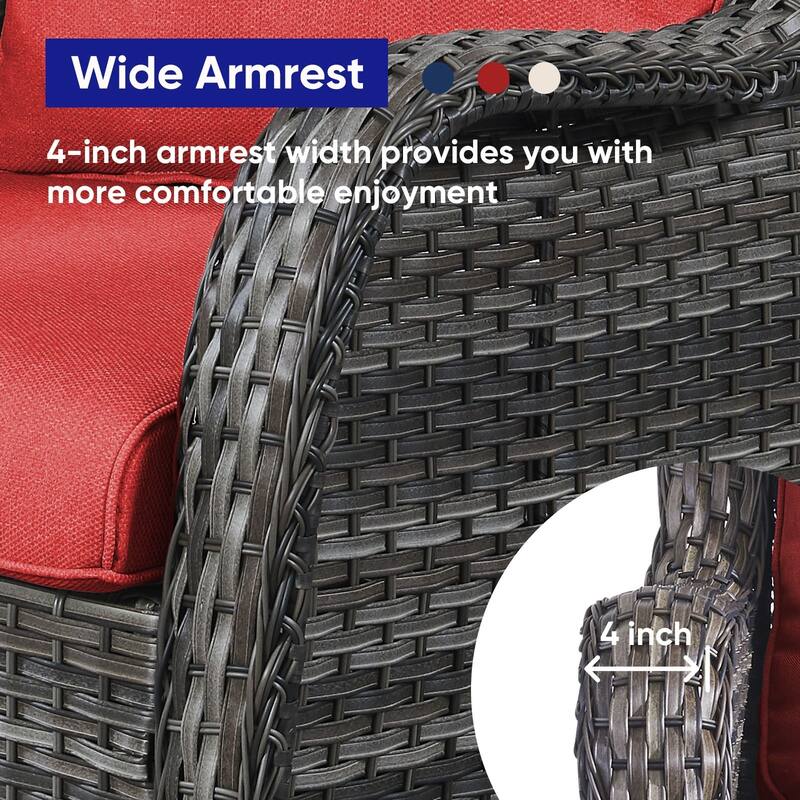Gymojoy Wicker Swivel Glider Chair with Water-Resistant Olefin Cushions