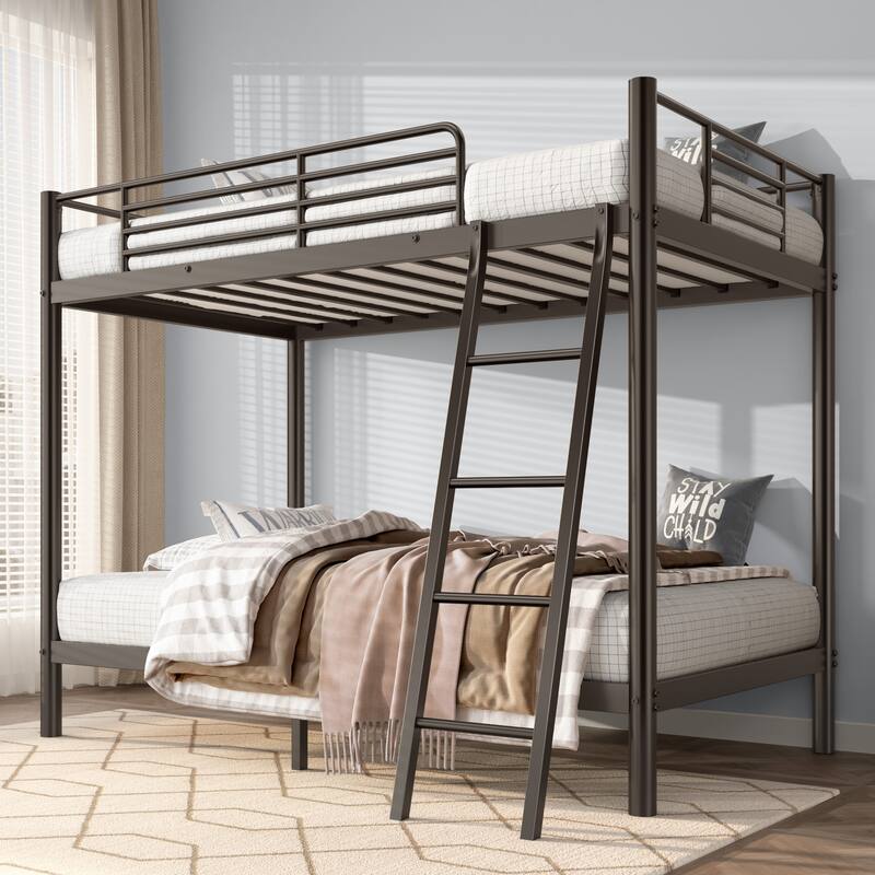 Twin Over Twin Metal Bunk Platform Bed Frame, Sturdy and Durable for Kids Bedrooms, No Box Spring Needed Bedroom Furniture