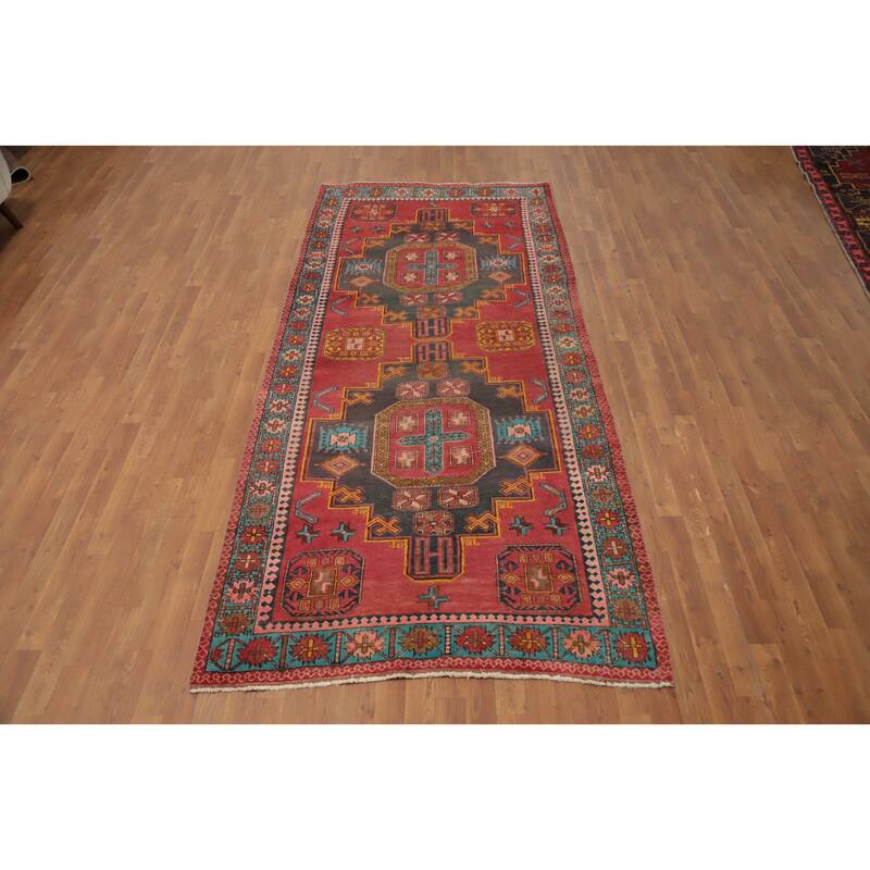 Hand Knotted Oriental 100% Wool Carpet Traditional Tribal Red Ardebil Area Rug - 10' 4'' X 4' 6''