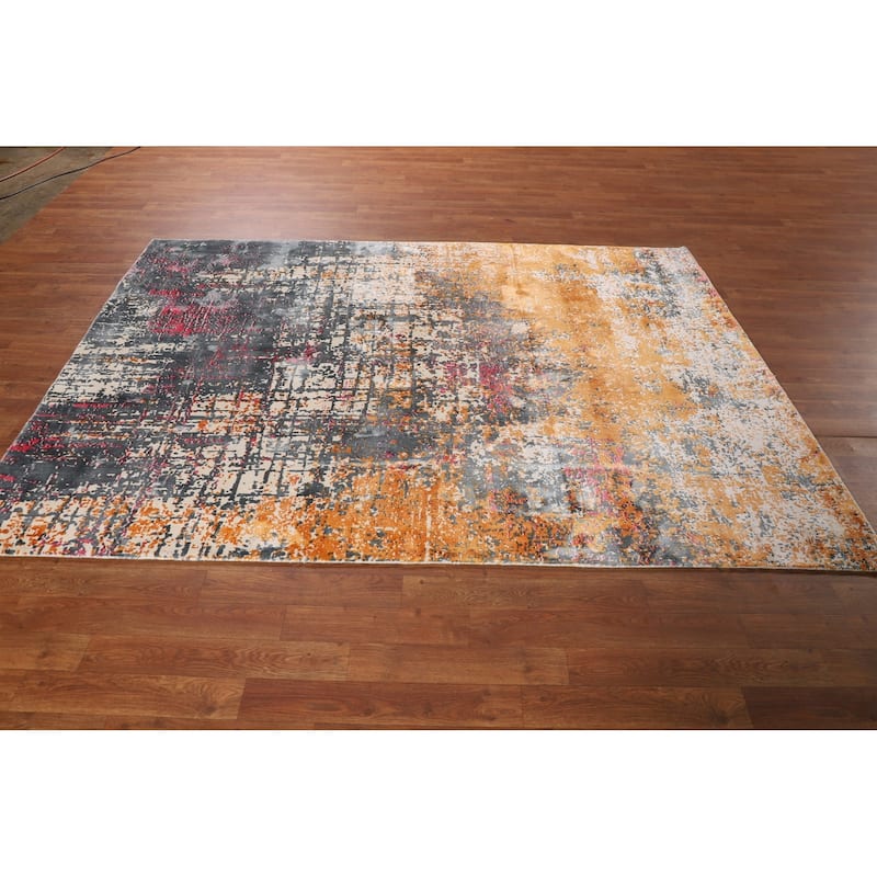 Contemporary Abstract Area Rug Hand-Knotted Bedroom Wool Carpet - 5'3" X 7'5"