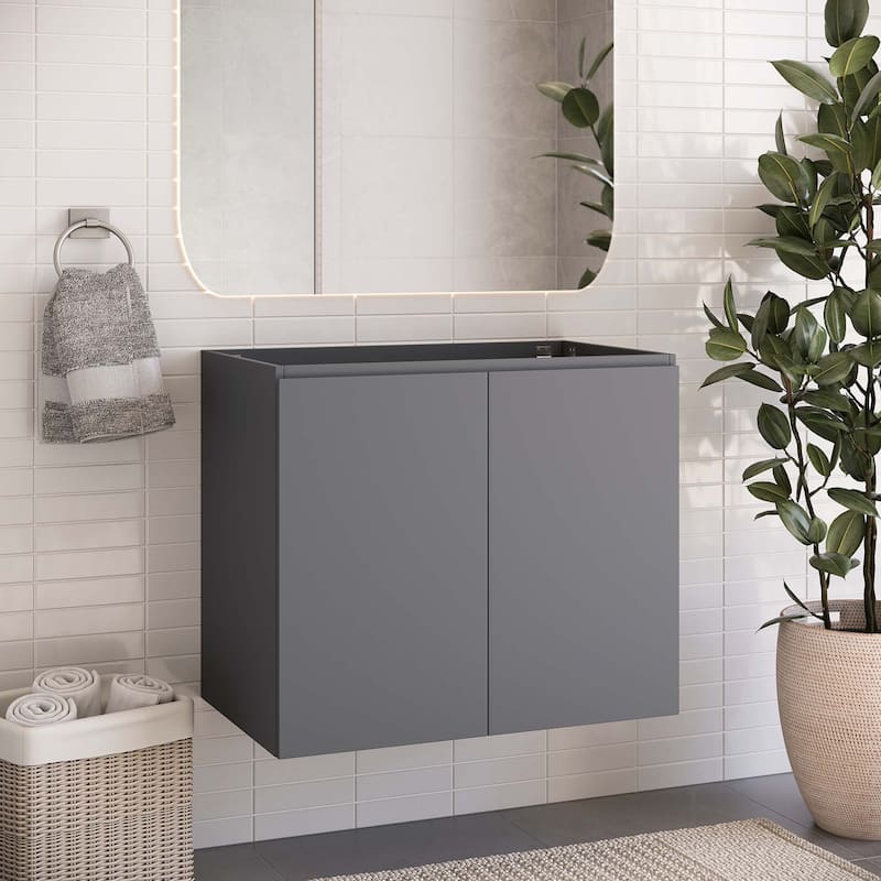 Bryn 30" Wall-Mount Bathroom Vanity (Sink Basin Not Included) - Gray