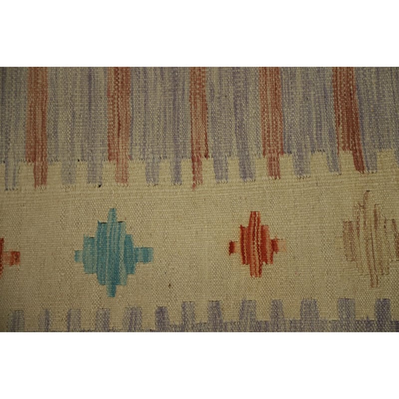 Hand Woven Oriental 100% Wool Carpet Southwestern Tribal Multi-Colored Kilim Area Rug - 8' 9'' X 5' 11''