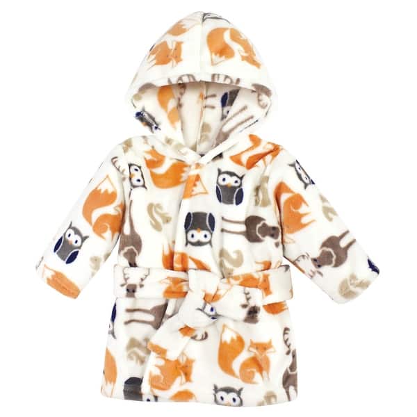 slide 1 of 1, Hudson Baby Infant Boy Plush Animal Face Bathrobe, Forest, 0-9 Months - Forest - 0-9 Months 0-9 Months - Forest